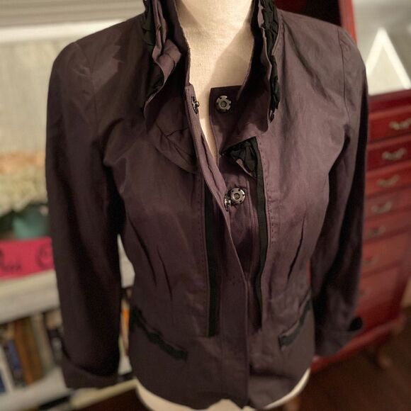 🌺 Tahari *Chic* Parisienne-Style Ruffle Jacket Sz 2 - Picture 6 of 8